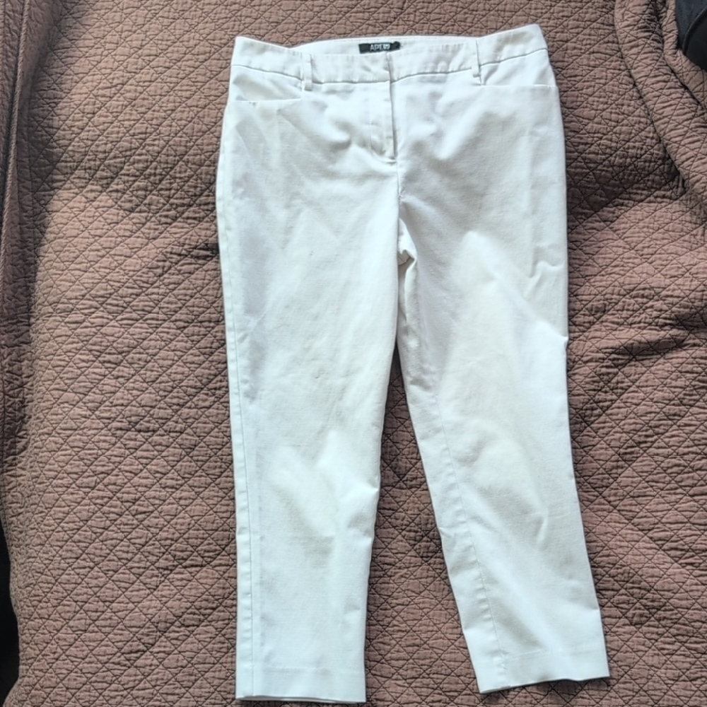 APT.9 Modern Fit White Pants